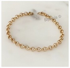 Bracelet Maille Jaseron 18CM En Plaqué Or 18 Carats 750/1000 Bijoux Femme
