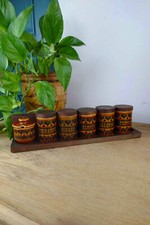 Set à Épices Mural - Pots en Céramique "Hornsea" avec Support en Bois