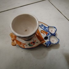 Superbe ! Coquetier porcelaine d'Henriot Quimper numéroté 1/8