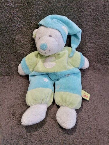 Doudou peluche ours - blanc, vert
