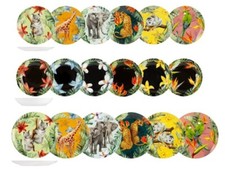 H&H Exotique - Service De Table, 18 Assiettes, Porcelaine, Animaux