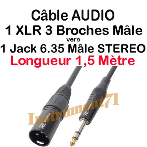 Câble xlr mâle - mâle, 3