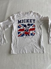 T-shirt Manches Longues DISNEY Mickey Mouse – Blanc – USA/UK Flag – 6 Ans