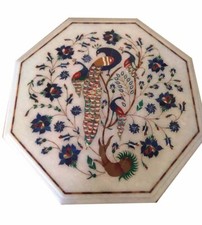 18 " Marbre Côté Table Top Fait à la Main Floral Incrustation Art Pierres