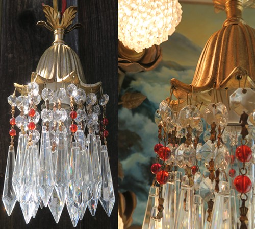 Vintage hanging lily brass - hanging,