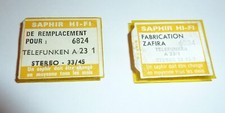 NEUF lot de 2 SAPHIR hi fi stereo 33/45t TELEFUNKEN A23/1 A 23 1 zafira 6824
