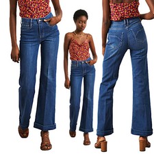 Jeans Bleu Femme Flare Palazzo