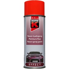 Bombe de peinture - Métal, tôle et plastique - Rouge fluo - 400ml - Auto-K