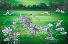 GRAND PANNEAU EN LAQUE DE