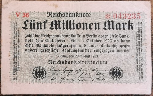 Billet allemagne millions - allemagne, 5