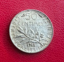 50 Centimes Semeuse Argent 1913 TTB+