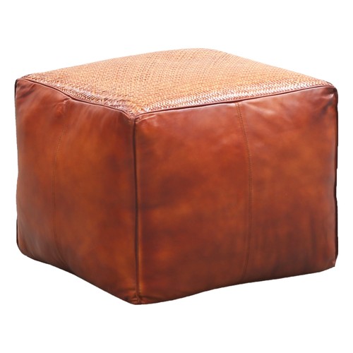 Pouf carré hocker - en, cuir