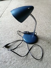 Lampe de bureau flexible vintage bleu métallisé fonctionne