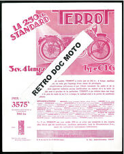 ORIGINAL Prospectus TERROT 250 cc OLG Feuillet Publicitaire années 30 Catalogue