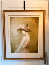 Lithographie Gravure Estampe Numéroté Bernard Charroy Portrait Fille Femme