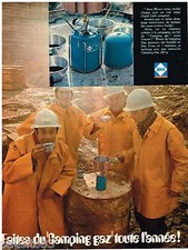 PUBLICITE ADVERTISING 105  1970  CAMPING GAZ   LE  réchaud BLEUET