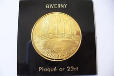 SUPERBE MÉDAILLE GIVERNY - C. MONET  PLAQUE OR NEUVE ! 20 gr.