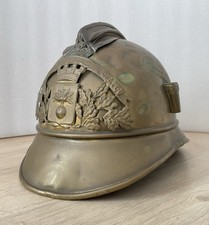 Ancien casque de pompier – Sapeurs Pompiers de Chatou  – laiton modèle 1895