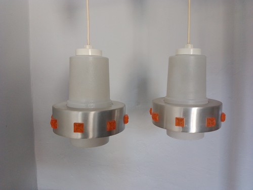 Paire lampe verre et - en,