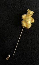 Pic À Chapeau Ourson, Métaux Précieux Basse Fusion, Dorure à L’ Or Fin