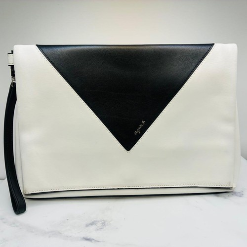Agnes white bicolor clutch - b,