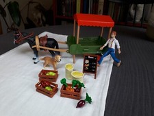 PLAY TIVE - Cariole du maraîcher, cheval, chien, légumes, sacs de grains NEUF !