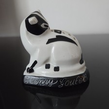 Salière Publicitaire Chat Champagne Henry Goulet 1920 ART DECO Signé Lemoine