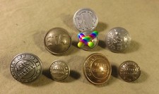 7différents BOUTONS des CHEMINS de FER  et 1 bouton RATP