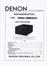 Service Manuel D'Instructions pour Denon POA-6600 A