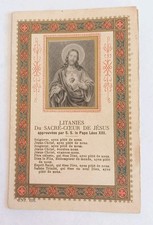  Image pieuse "Litanies du Sacré-Coeur de Jesus "