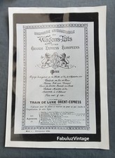 PHOTO J. BOURGUET MENU 1926 INAUGURATION FLÈCHE D'OR TRAIN LUXE ORIENT-EXPRESS 