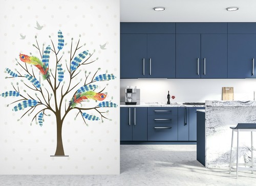 Plume paon arbres - 3d,