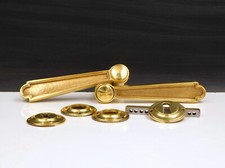 ▨7mm,Ancienne Paire de Poignées Béquille et Rosaces Bronze,Porte,style Louis XVI