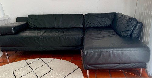 Canapé angle cuir avec - canapé,