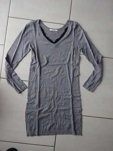 Robe coton grise camaieu - coton,