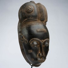 D040 -ART TRIBAL PREMIER AFRICAIN , MASQUE BAOULE ANCIEN,COTE D'IVOIRE