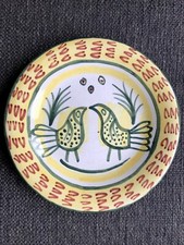 Plat à décor d’oiseaux signé Le Corre, faïencerie Kéraluc
