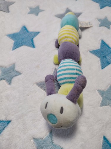 Doudou hochet chenille - doudou, bleu