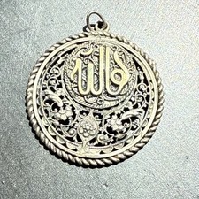 Ancien Pendentif Argent Massif 925 Créateur Breloque Art Nouveau Déco ethnique