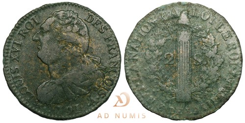 France sols faisceau 1791 - au,