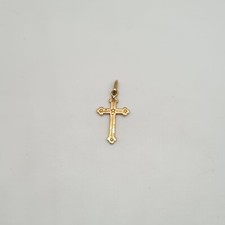 Pendentif croix or jaune 18