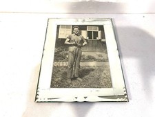 Ancien cadre Photo en Verre Miroir très épais