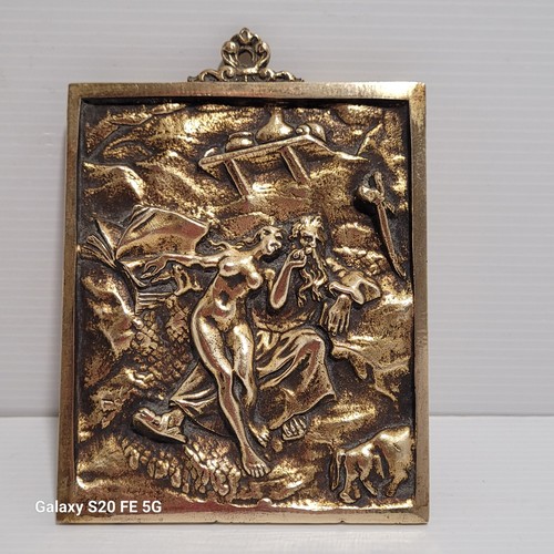 Plaque cadre bronze bacchus - plaque,