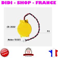 Pile BIOS CR2032 avec auto-adhésif , 2 Broches, 3V, Pile CMOS, pour PC portable