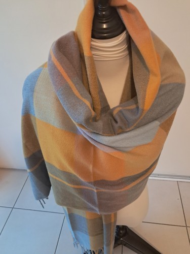 Large écharpe orange bleu - écharpe,