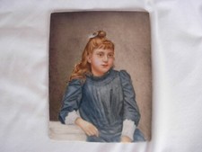 ANTIQUE FRENCH HAND PAINTING PORCELAIN PLAQUE,GIRL PORTRAIT,LATE 19th CENTURY.