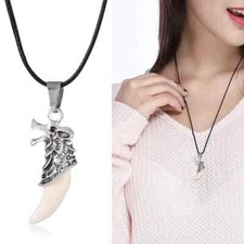Hommes Femmes Collier avec Pendentif Loup Dent Vacances Cadeau Party Strand