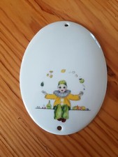 ?PLAQUE DE PORTE PORCELAINE CÉRAMIQUE PIERROT CLOWN CHAMBRE SALLE DE BAIN?