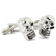 Tony & Paul. Boutons de manchette. tête de mort vengance, Acier rhodié. Gris arg