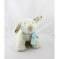 Doudou chien blanc Tifoo écharpe bleu NOUKIE'S 23 cm - 20855